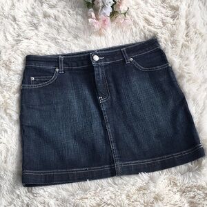 Lacoste Dark Wash Jean Skirt 38 Western Cowgirl Denim Indigo